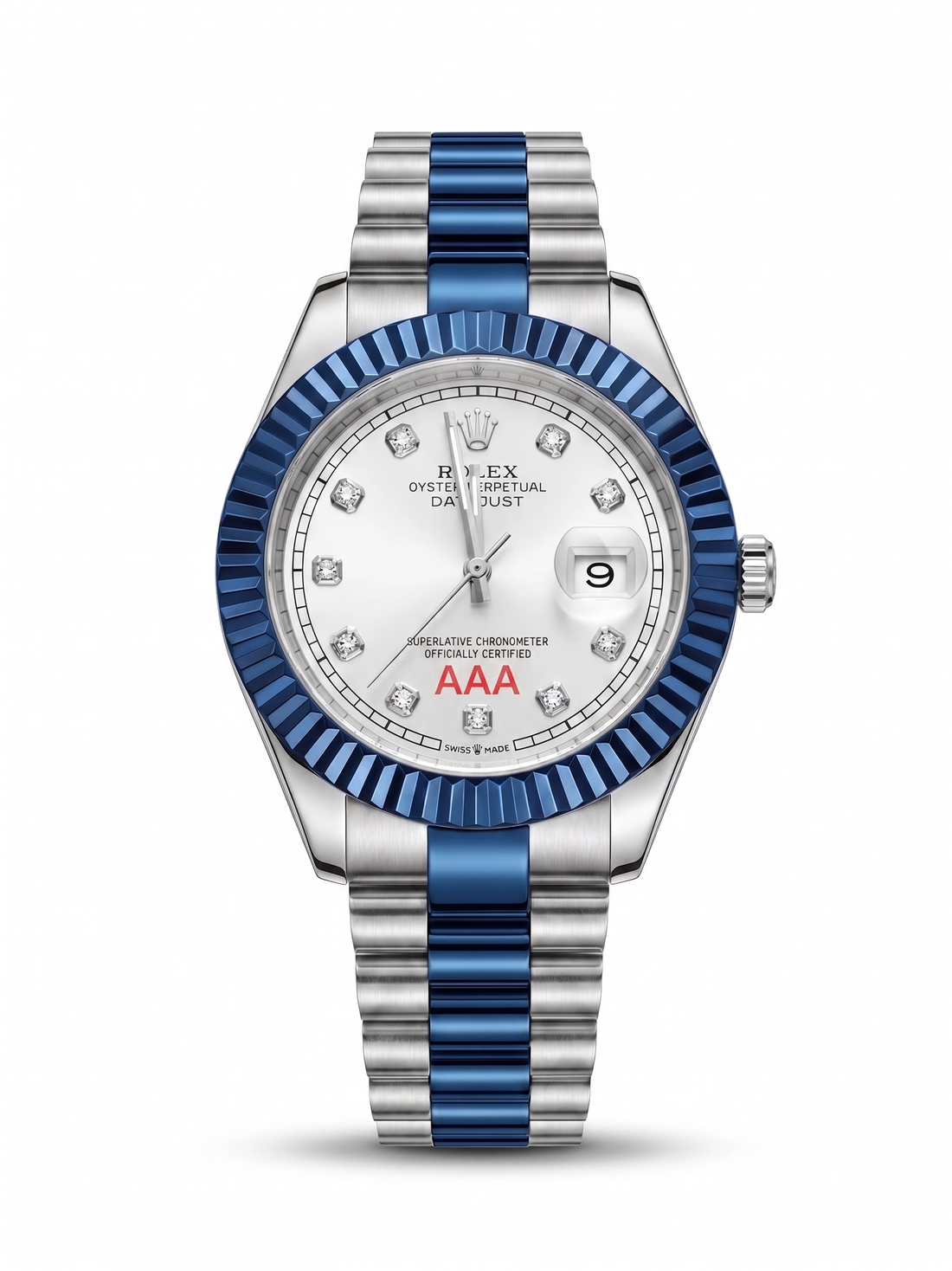 Rolex Datejust AAA Style Watch – Black & Blue Sapphire Bezel